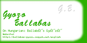 gyozo ballabas business card